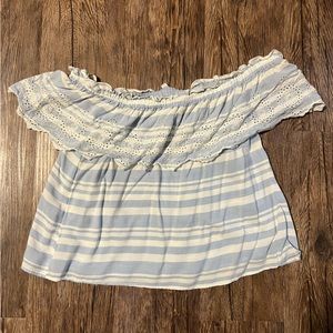 American Eagle off-shoulder striped top, size M